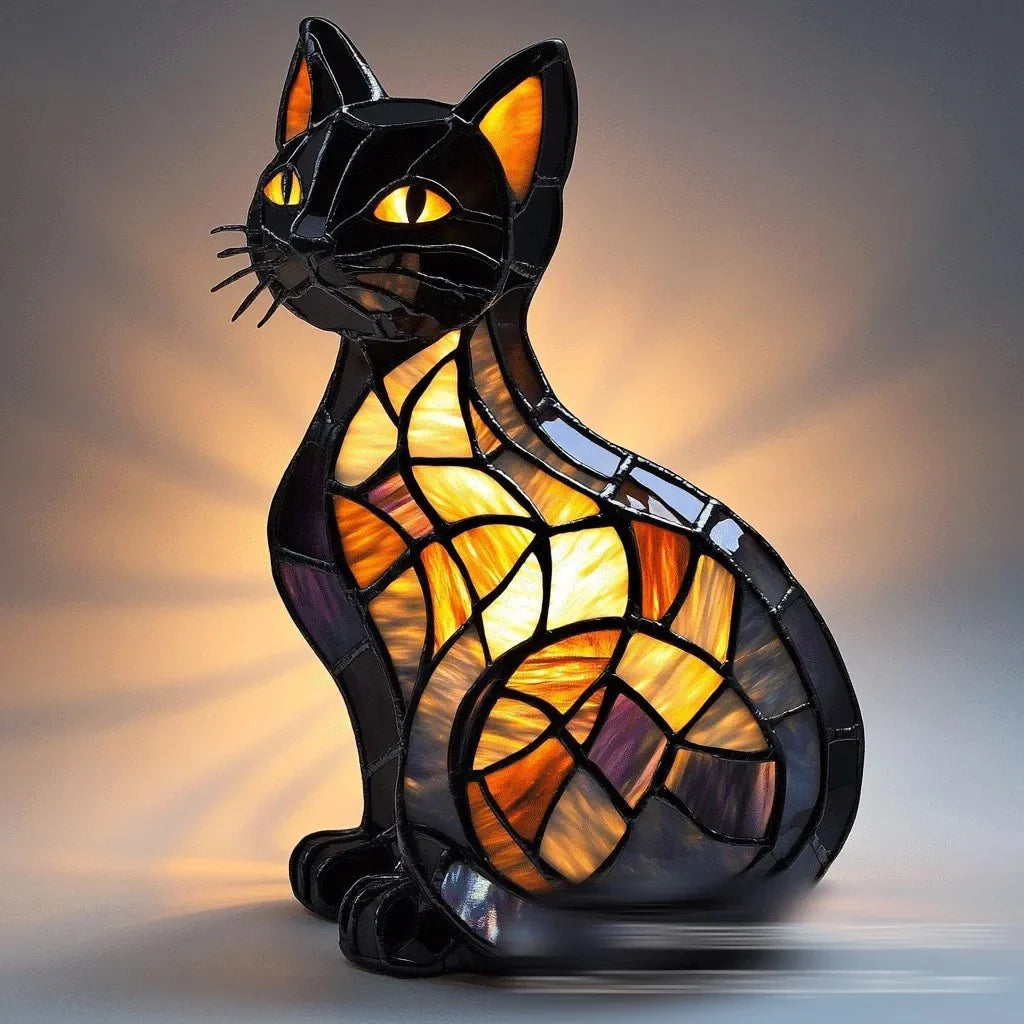 この可愛い猫のランプは、どんな部屋にもゴロゴロと温かい雰囲気をもたらします-aqy